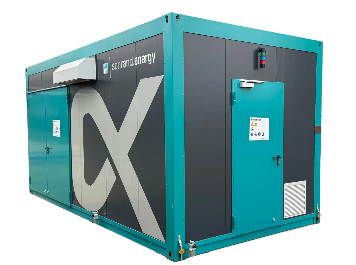Alpha-EP Energy Plant in Containerbauweise mit schrand.energy-Beschriftung